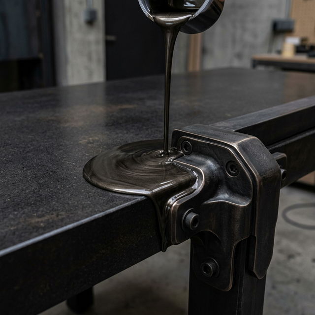 Poured and Cast Liquid Metal Application