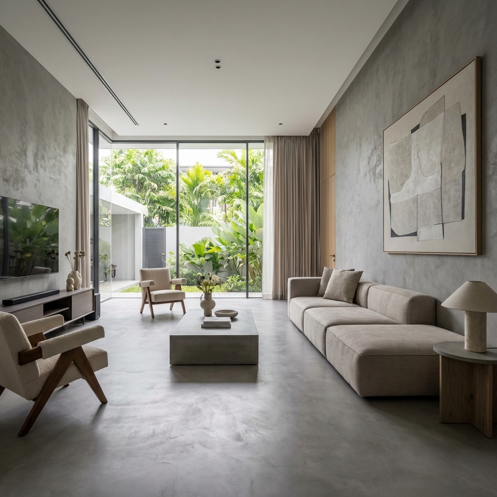 Microcement Landed Living Room